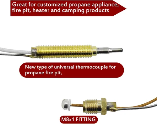 Miniatura 5 de MENSI Sensor de Termopar Universal M8X1 de Seguridad de Llama de Temperatura para Hoguera de Propano y Gas Natural, Chimenea 24