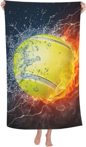 Miniatura 15 de VOOHDDY Toalla de playa deportiva con pelota de fútbol americano, grande, suave, absorbente, de secado rápido, toallas de baño de gran