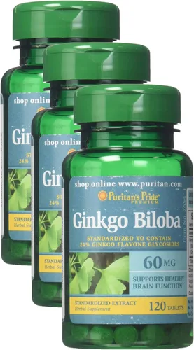 Miniatura 4 de Puritans Pride Ginkgo Biloba Extracto estandarizado de 60 mg comprimidos, 120
