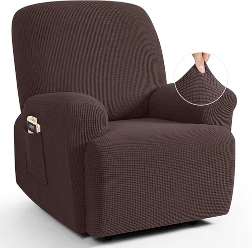 Miniatura 44 de TAOCOCO Funda reclinable de 4 piezas, funda elástica para sofá reclinable de 4 piezas, funda reclinable con 1 asiento, protector suave, fundas