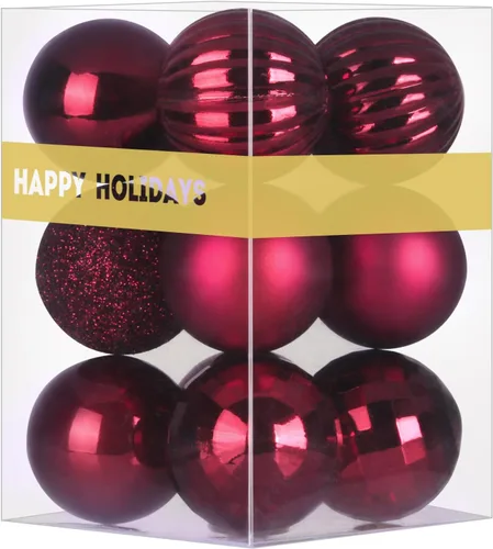 Miniatura 64 de Bolas de Navidad Grandes de 3.2" en Azul Bebé - Adornos para Árbol de Navidad, Bolas Colgantes Inastillables para Cumpleaños, Halloween, Boda