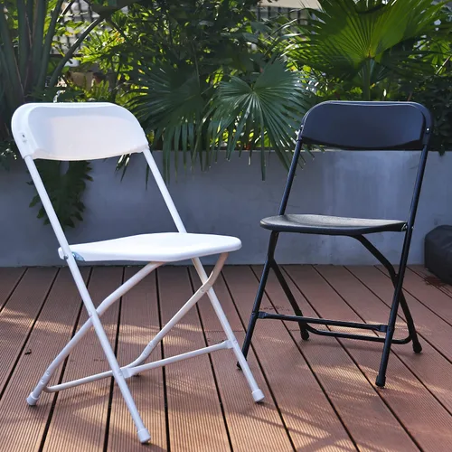 Miniatura 2 de Elevon - Silla plegable de plástico con capacidad de 500 libras, color negro, paquete de 4