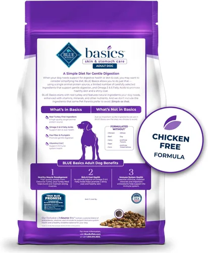 Miniatura 2 de Blue Buffalo Basics - Alimento seco para perros adultos sin granos, cuidado de la piel y el estómago, dieta de ingredientes limitados para perros