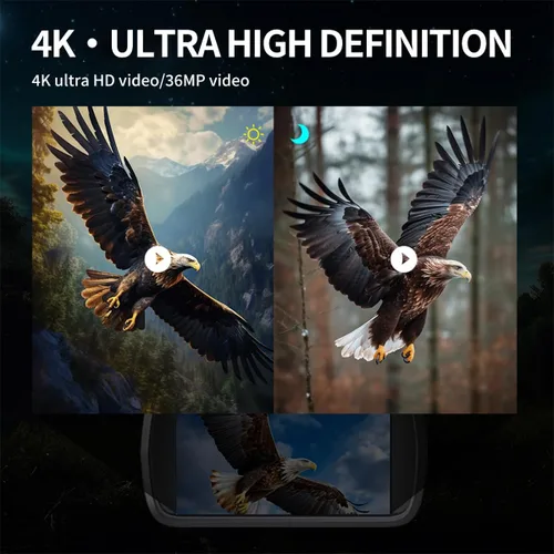 Miniatura 6 de Gafas de visión nocturna y prismáticos de visión nocturna con agarre, video 4K UHD, imagen de 36 MP, pantalla HD de 4.5 pulgadas, zoom digital 8X