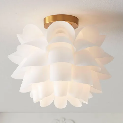 Miniatura 8 de Lámpara de techo flor blanca de Possini Euro Design, 15 3/4 pulgadas de ancho