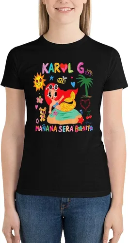 Miniatura 7 de Karols G Shirt Mananas seras Bonitos Camiseta para Mujer