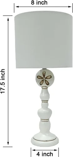 Miniatura 3 de Lámpara de mesa rústica, pantalla de lino, base de resina, control táctil, base de bombilla E26, lámpara de escritorio compacta para dormitorio