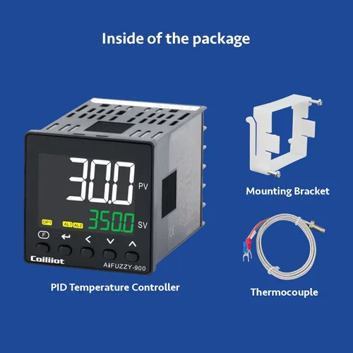 Miniatura 2 de Controlador de Temperatura PID, Coiliiot Voltaje AC100-240V, Pantalla LCD, Salida Dual de Relé y SSR, Salida Dual de Alarma, Termostato PID