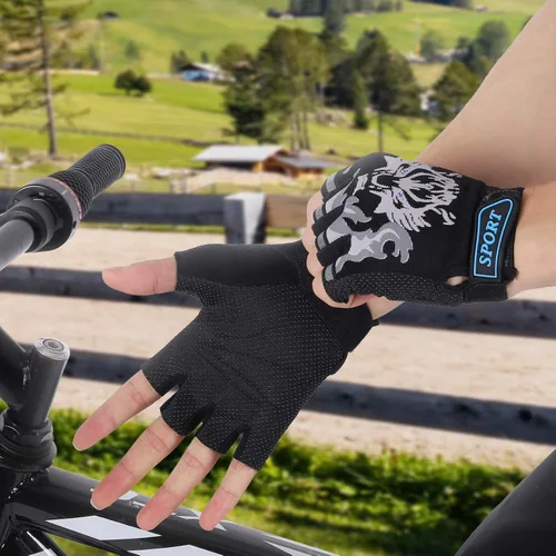 Miniatura 5 de Accmor Guantes de pesca para niños, guantes deportivos para niños, guantes de ciclismo para niños, guantes de medio dedo para ciclismo, camping