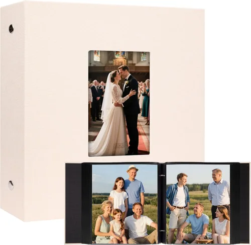 Miniatura 10 de Aevdor - Álbum de fotos de 8x10 con 200 bolsillos, álbum de fotos de gran capacidad con cubierta de lino, álbum de fotos de 8x10 para 200 fotos de 8