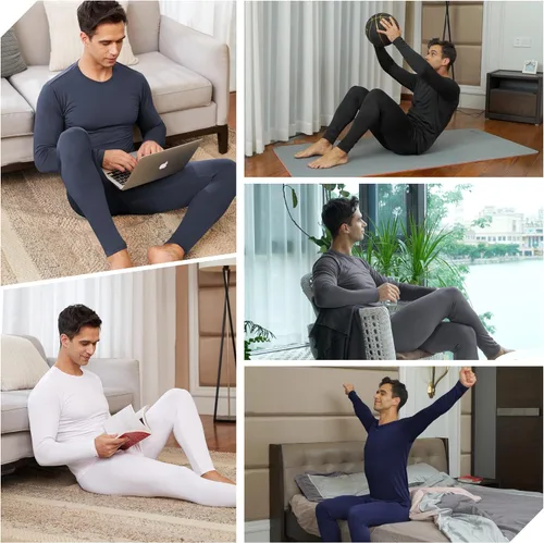 Miniatura 6 de CL convallaira Thermal Compression Shirts for Men, Long Johns Underwear Pant Tops and Bottoms Base Layer
