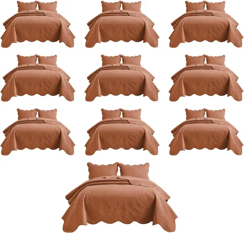 Miniatura 53 de IR Imperial Rooms Velvet Twin Quilt Bedspread Comforter Bedding Set 2 Pcs Diamond Pattern - (68"x86") Bedspread Coverlet + 1 Pillow Shams