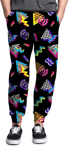 Divertidos pantalones deportivos de los años 80 para hombre, pantalones casuales de correr con cordón y bolsillos, traje de los años 90 para hombre