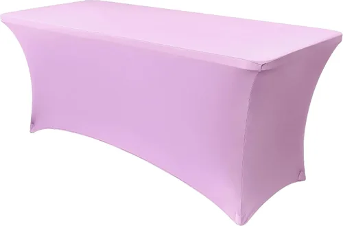 Miniatura 97 de Obstal Funda de mesa de elastano elástica de 4 pies para mesas plegables estándar, paquete de 2 manteles rectangulares universales ajustables