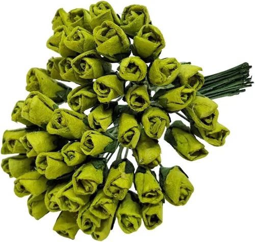 Miniatura 9 de ChangThai Design 50 piezas de papel de rosa blanca de ¼ pulgadas de diámetro, ramo de flores para álbumes de recortes, manualidades, papel