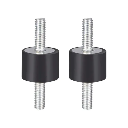 Miniatura 11 de uxcell Soportes de goma de 0.591 x 0.591 in, aisladores de vibración, amortiguador con pernos M5 x 0.394 in, 2