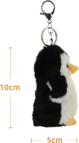 Miniatura 6 de Apricot Lamb Lindos juguetes antárticos de peluche de pingüino negro de peluche llavero suave para bolsa de niños, bolso, mochila y bolso