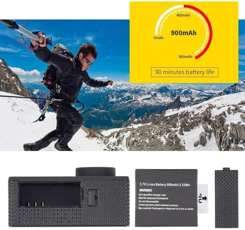 Miniatura 2 de VEMONT Cámara de acción, cámara deportiva 1080P 12MP Full HD de 2.0 pulgadas, cámara de acción de 98.4 ft/98 pies subacuática impermeable para Negro
