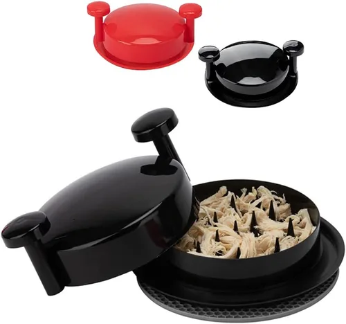 Miniatura 5 de Trituradora de pollo, herramienta de trituración de carne, alternativa a la trituradora de carne de garras de oso y para carne de cerdo tirado, Rojo