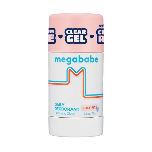 Megababe Desodorante diario Rosy Pits | Esencial para el verano y el clima caluroso | Sin aluminio, transparente y limpio | 2.6 onzas (paquete de 1)