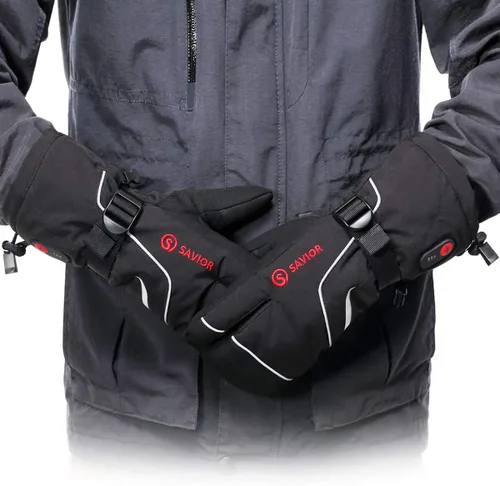 Miniatura 7 de Savior Heat ed Mitones para hombres y mujeres, guantes calefactables unisex recargables con batería eléctrica, guantes de esquí, guantes de invierno