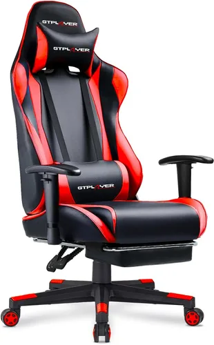 Miniatura 15 de GTRACING Silla Gaming con Reposapiés, Silla Ergonómica de Escritorio para Juegos, Silla Reclinable Gamer con Ajuste de Altura del Asiento, Balancín