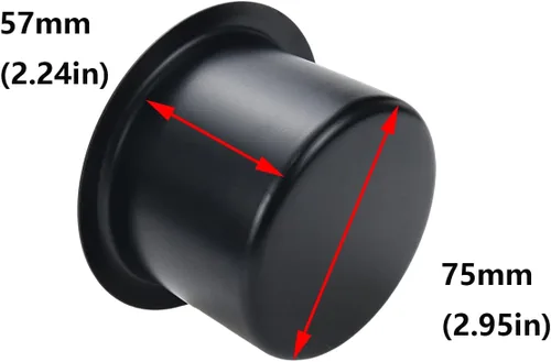 Miniatura 3 de Antrader 2 piezas de sujetavasos de aleación de aluminio, insertos de repuesto para sofá/barco/sofá reclinable/coche, negro, 102×62mm