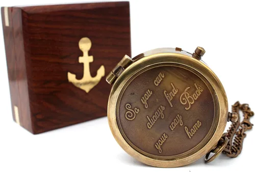 Miniatura 8 de Brújula con caja de madera estampada