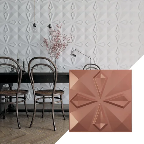Miniatura 3 de Ekena Millwork WP20X20NKWH 19 5/8 pulgadas de ancho x 19 5/8 pulgadas de alto Nikki EnduraWall Decorativo 3D Panel de pared cubre 2.67 pies cuadrados