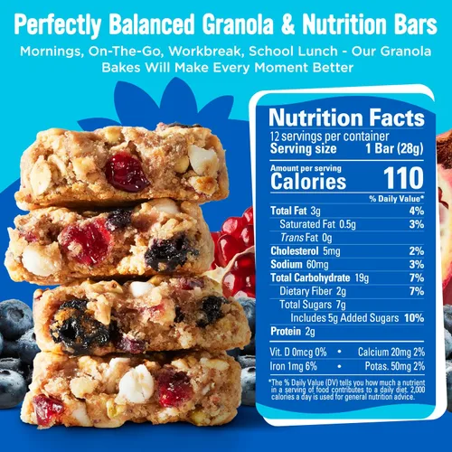 Miniatura 2 de Cooper Street Granola Bakes - Barras de galletas de granola de avena horneada suave, granos y semillas, sin nueces y lácteos, bajos en sodio