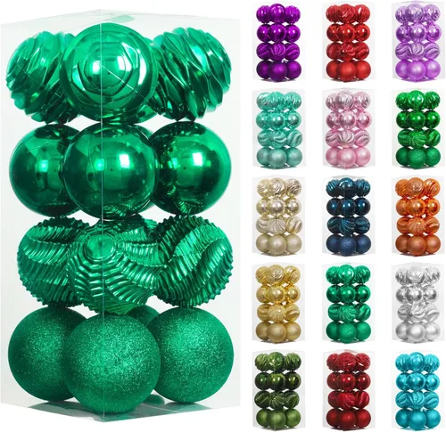 Miniatura 71 de XmasExp - Juego de 24 adornos de bola de Navidad mini irrompibles, adornos para árbol de Navidad, bolas de árbol de Navidad de 30 mm/1.18 pulgadas