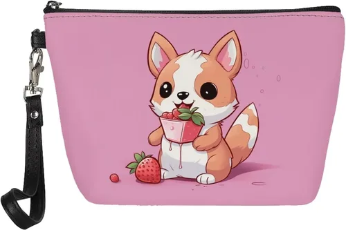 Miniatura 28 de Upetstory Bolsa de maquillaje de animales, bolso pequeño de cuero para cosméticos de viaje para niñas y mujeres, bolso de mano para lápiz labial