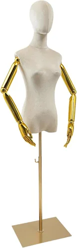 Miniatura 13 de Vestido de maniquí femenino con forma de torso, 59 a 79 pulgadas de altura ajustable, cuerpo de maniquí con soporte de metal y base rectangular