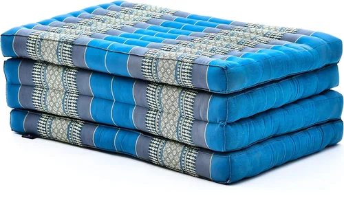 Miniatura 30 de Leewadee - Colchón tailandés plegable grande, 82 x 46 x 3 pulgadas, cama de invitados, cama triple plegable, cojín de masaje tailandés TV asiento