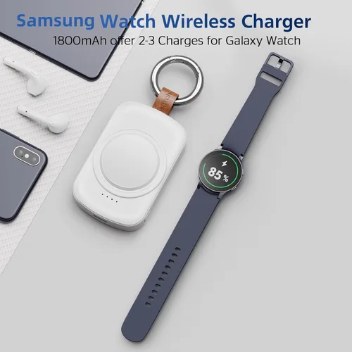 Miniatura 6 de Cargador portátil para Samsung Galaxy Watch, cargador portátil de 1800 mAh para Samsung Galaxy Watch 8/8 Classic/7/Ultra/6/6 Classic/5/5 Pro/4/3
