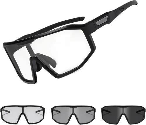 Gafas de ciclismo fotocromáticas para hombres y mujeres, gafas de sol deportivas transparentes, para montar en bicicleta de montaña, MTB para