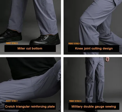 Miniatura 4 de BIYLACLESEN Pantalones militares Ripstop para hombre, con múltiples bolsillos, ligeros, de secado rápido, para senderismo, campamento