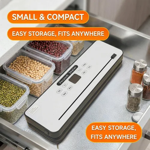 Miniatura 6 de Máquina selladora al vacío Modos de alimentos secos y húmedos, 4 funciones preestablecidas, sello ajustable para frescura y video Sous (negro)