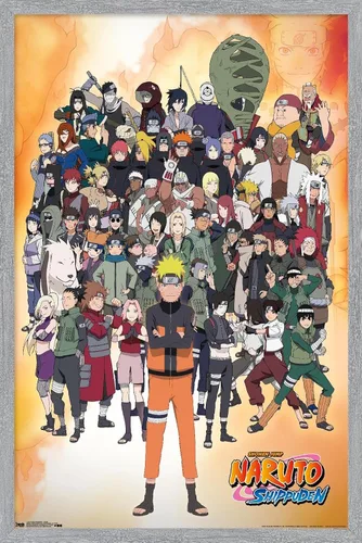 Miniatura 8 de Trends International Naruto Shippuden - Póster de pared grupal, 14.725 x 22.375 pulgadas, versión con marco de madera tipo granero