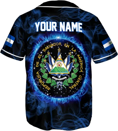 Miniatura 4 de Camiseta de béisbol de El Salvador con nombre personalizado, camisa de bandera de El Salvador, camiseta del orgullo salvadoreño, camiseta de El