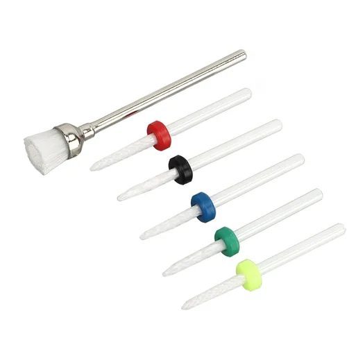 Miniatura 7 de Juego de 6 brocas para uñas, juego de 6 brocas de uñas de cerámica para salón de manicura y pedicura