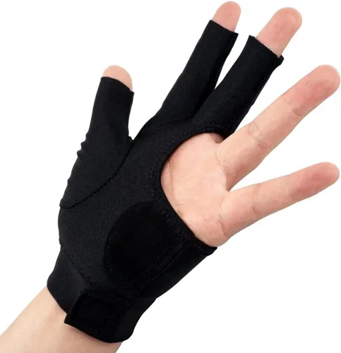 Miniatura 4 de Collapsar Guantes de billar con 3 dedos abiertos para billar de billar Carom Cue Sport – Se adapta a la mano izquierda en diferentes tamaños
