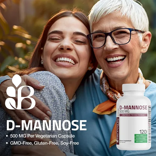 Miniatura 3 de Bronson D-Mannose 500 mg Fórmula amigable con los vegetarianos Sin OMG, 120 cápsulas