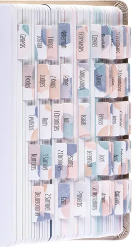 Miniatura 12 de DiverseBee Pestañas laminadas de la Biblia para mujeres (letra grande, fácil de leer), pestañas coloridas para libros de diario bíblico, regalo Rosa
