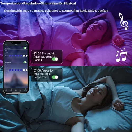 Miniatura 4 de Tira de luces LED con sensor de movimiento Auplf 19.68 pies de luces debajo de la cama, luz de cama RGB con activación por movimiento de 3 modos