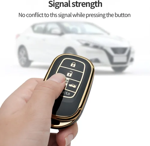 Miniatura 5 de Funda para llavero Honda compatible con llave inteligente Accord Civic HR-V CR-V Pilot Sport SI EX EX-L Touring 2022 2023 2024 2025 (negro)