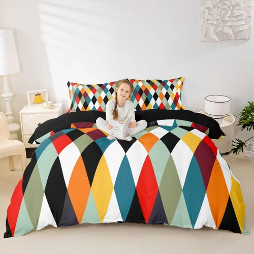 Miniatura 9 de Erosebridal Juego de ropa de cama abstracta azul neón para niñas y mujeres, funda de edredón geométrica de mármol con rayas en espiral, funda