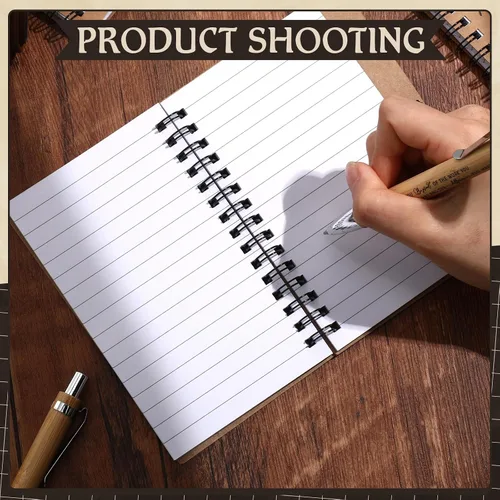 Miniatura 5 de Cholemy 100 cuadernos inspiradores de papel kraft con bolígrafos de bambú de 5.5 x 4.2 pulgadas, regalos de agradecimiento para empleados