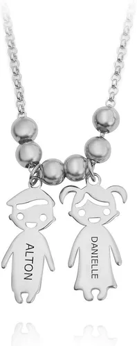 OBTIAN - Collar con colgante de plata 925 con grabado personalizado para niños y madres hecho a medida para cualquier niño o niña para regalo