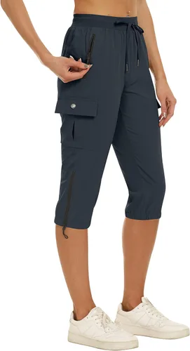 MoFiz Pantalones de senderismo tipo cargo para mujer, ligeros, de secado rápido, para exteriores, atléticos, correr, deportes, viajes, verano,
